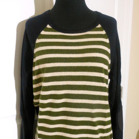 J CREW Hi-Lo Side Button Sweater M NWT $98 Stripe - Picture 2 of 5